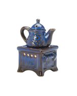 BLUE TEAPOT STOVE OIL WARMER