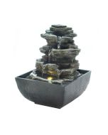 TIERED ROCK FORMATION TABLETOP FOUNTAIN