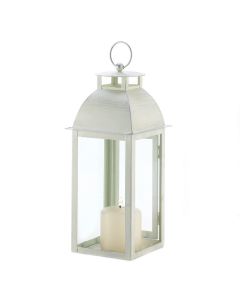 DISTRESSED IVORY CANDLE LANTERN