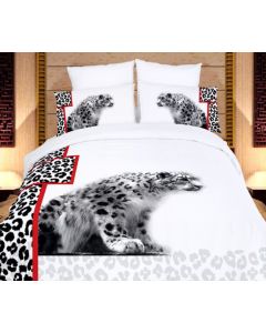 DM431T White Cheetahs, Kids Bedding Toddler Room Twin Duvet Cover Set Dolce Mela 