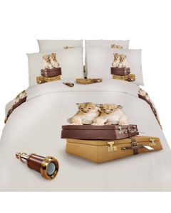 Queen size 100% Cotton 6 Piece Animal Print Bedding Duvet Cover Sheet Set, DM484Q
