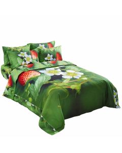Nature Duvet Cover Set, Queen Bedding, Dolce Mela - Strawberry DM512Q