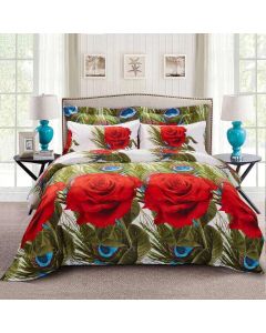 Duvet Cover Set, King size Floral Bedding, Dolce Mela - Romeo DM711K