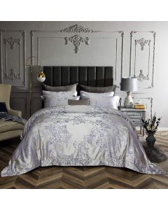 DM720K King Size Duvet Cover Set, 6 Piece Luxury Jacquard Bedding, Dolce Mela Munich 
