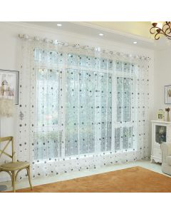 Dolce Mela - Pearly - Sheer Curtain Panel - White & Black Dots