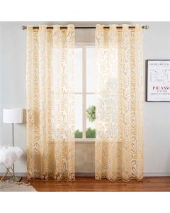 DMC495 Sheer Curtain Panel Gold Window Treatments - Dolce Mela - Brussels 