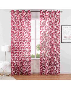 Red Window Sheer Curtains Panel, Tbilisi DMC499