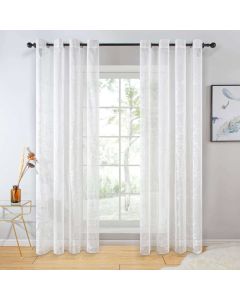 DMC722 White Sheer Curtain Panels - Dolce Mela - Idra 