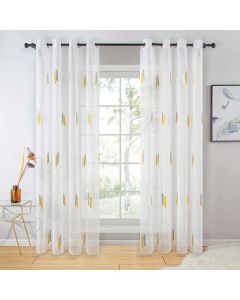 White Sheer Curtain Panel - Dolce Mela - Cologne - DMC723