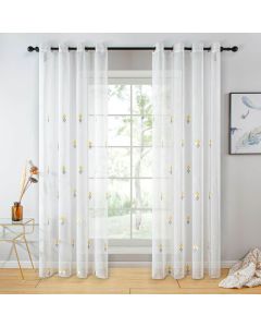 DMC726 Sheer Curtain Panel White Window Treatments - Dolce Mela -Calabria 