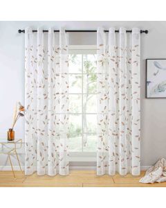 DMC729 Sheer Curtain Panel White Window Treatments - Dolce Mela - Valencia 
