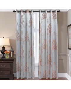DMCU819 Curtains Damask Jacquard Grommet Semi-Blackout, Tall 60x100, Bordeaux by Dolce-Mela