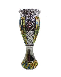 Art Deco Pottery, Tall Decorative Ceramic & Glass Floral Vases by Dolce Mela DMCV002